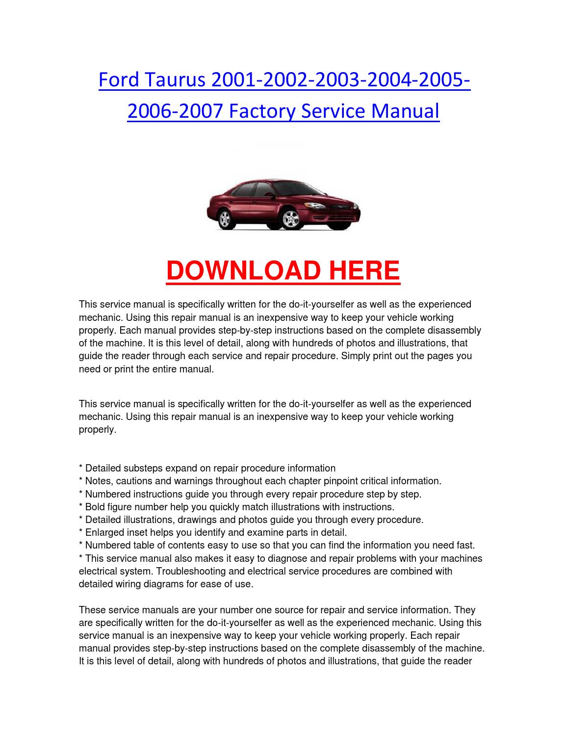 Ford taurus 2003 manual