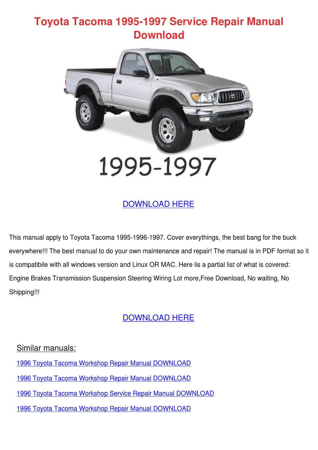 1999 toyota tacoma manual transmission